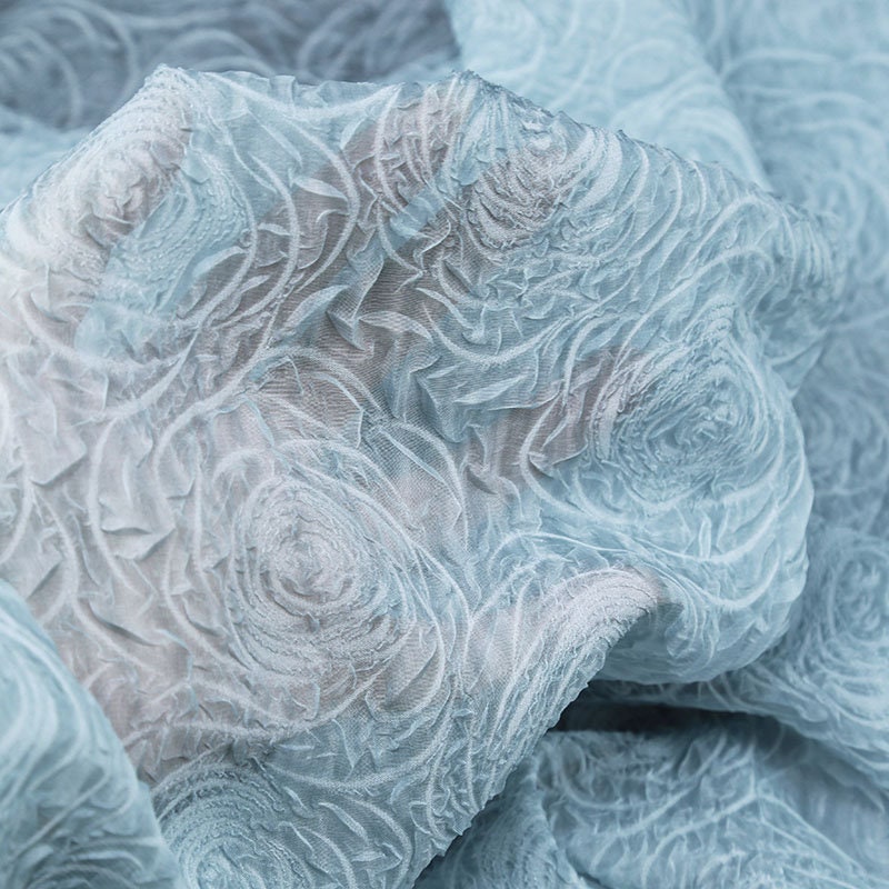 Light Crinkled Chiffon Fabric: 50"W Sheer Wedding & Costume Fabric