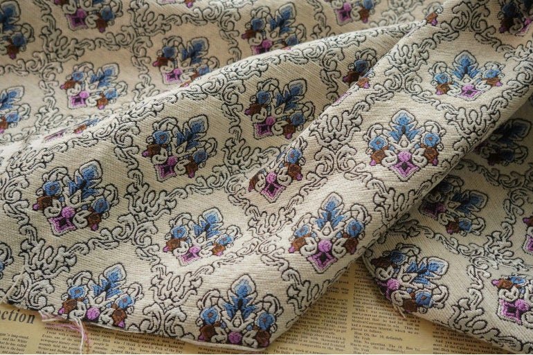 Chenille Upholstery Fabric: 60"W Palace Pattern Sewing Material - Poppylollipop