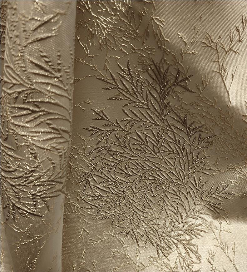 Gold Bamboo Jacquard Fabric: 59" Wide Upholstery & Costume