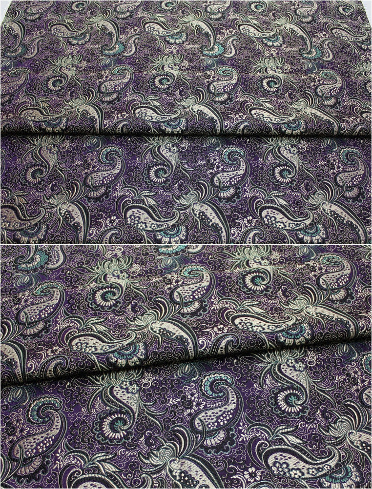 Chinese Silk brocade Woven Damask fabric Cheongsam cushion Phoenix tail pattern