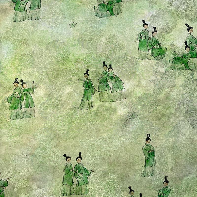 Luxury Xiangyun green tea silk Fabric ��� Rayon Jacquard Wea" Wide