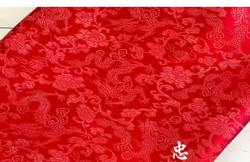 China Red Silk Brocade Damask Fabric: 59" Wide, Costume & Decor - Poppylollipop
