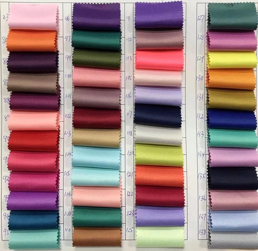 Solid Color Thick Satin Fabric: 59" Wide Wedding Dress Material