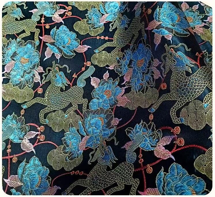 Kirin Peony Brocade Fabric ��� Color-Woven Jacqua"W