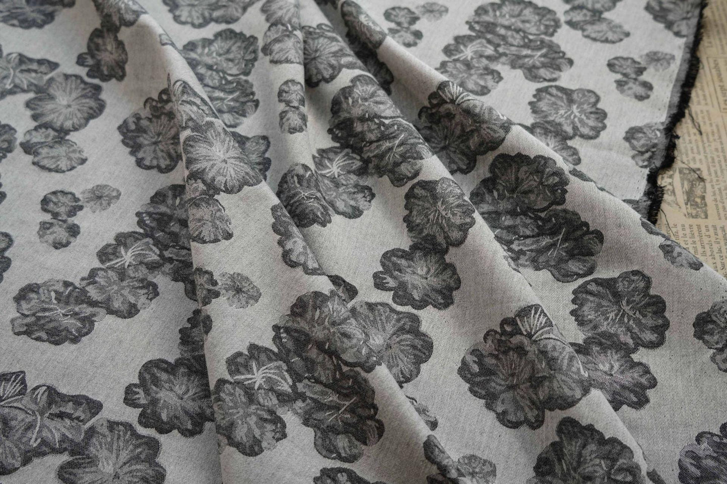 Floral Japanese Cotton Fabric: Soft Kimono Upholstery Drapery (55"W)