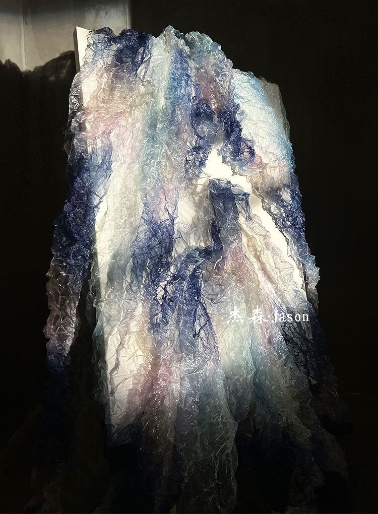 3D Texture Organza Fabric: Irregular Crystal Folds, 55"W