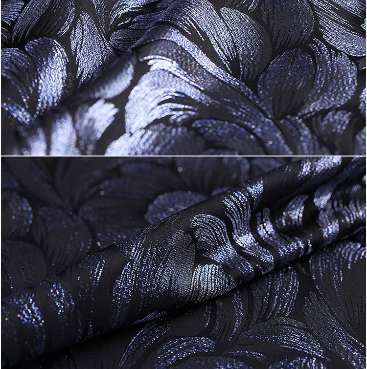 Gold Feather Jacquard Brocade Fabric: 60" Wide Sewing & Upholstery