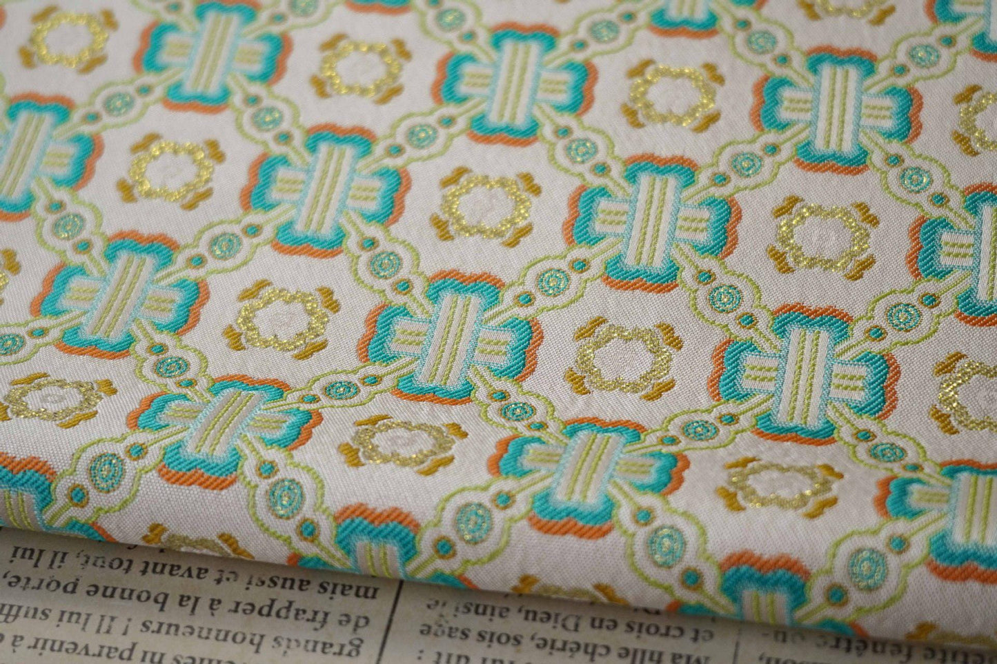 Green Dragon Brocade Fabric: Chinese Cheongsam Dress Material (59"W)