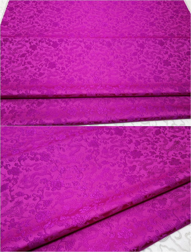 Dragon Brocade Fabric: Multi-Color Floral Silk Rayon Blend - Poppylollipop