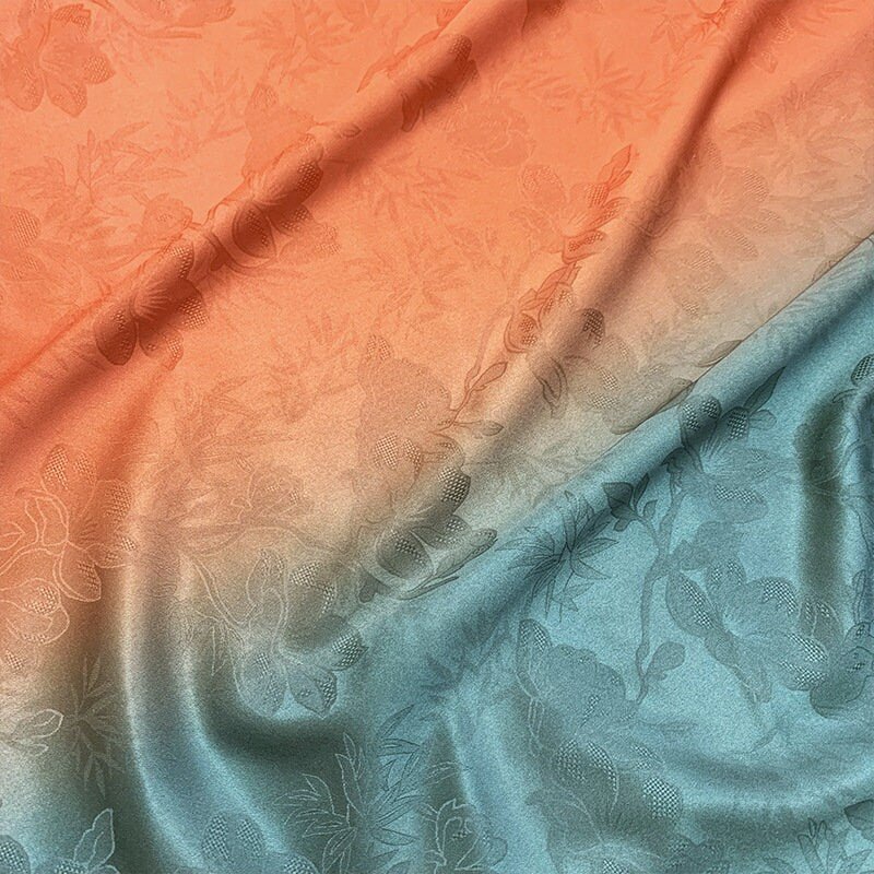 Gradient Floral Print Fabric: Polyester Spandex Blend, 55" Wide - Poppylollipop