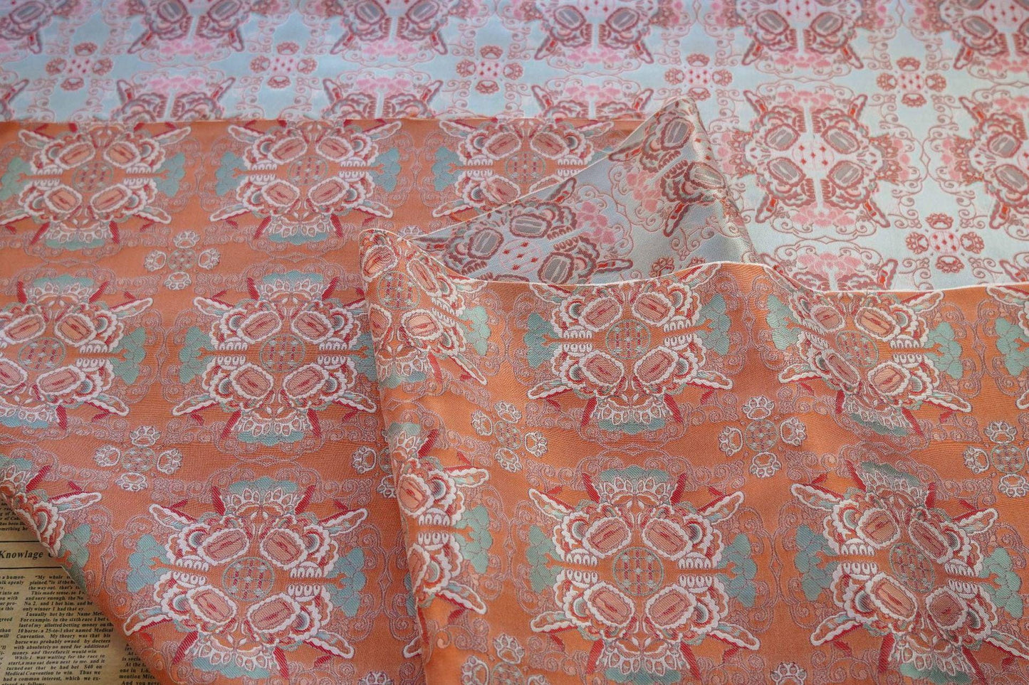 Two Lions Jacquard Fabric: 3D Texture Upholstery & Sewing, 65"W