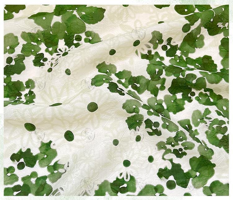Green Floral Tencel Jacquard Fabric ��� 59 inch Wide Sewing Ma