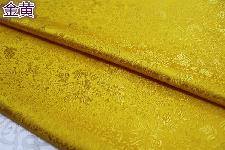Chrysanthemum Silk Brocade Fabric: Colorful Cheongsam Qipao Sewing Material