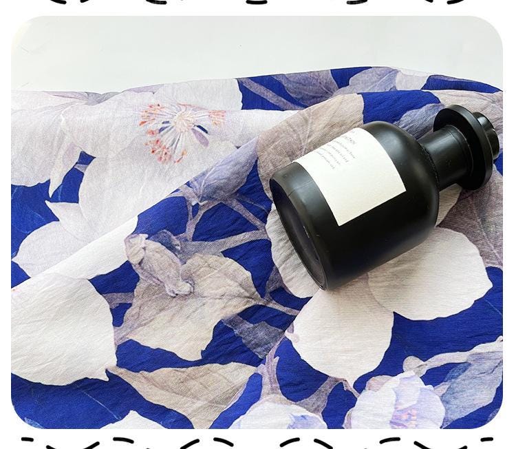 Magnolia Flower Tencel Ramie Fabric: Sewing, Decor, Costume - By The Meter