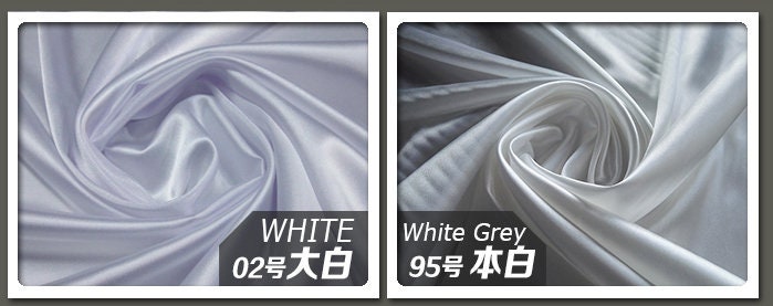 Tissu satin de soie : 53 couleurs, 150 cm de large, tissu de luxe pour robes