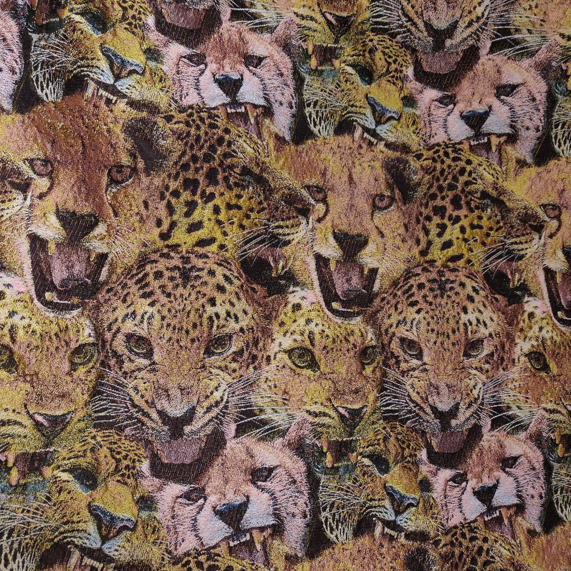 Tiger Leopard Jacquard Fabric: Embossed Woven Upholstery, 60" Wide