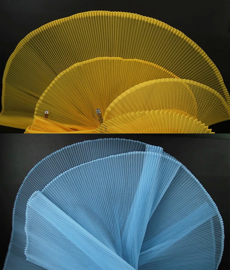 Pleated Tulle Fabric: Stiff Hard Yarn, 63" Wide Designer Material