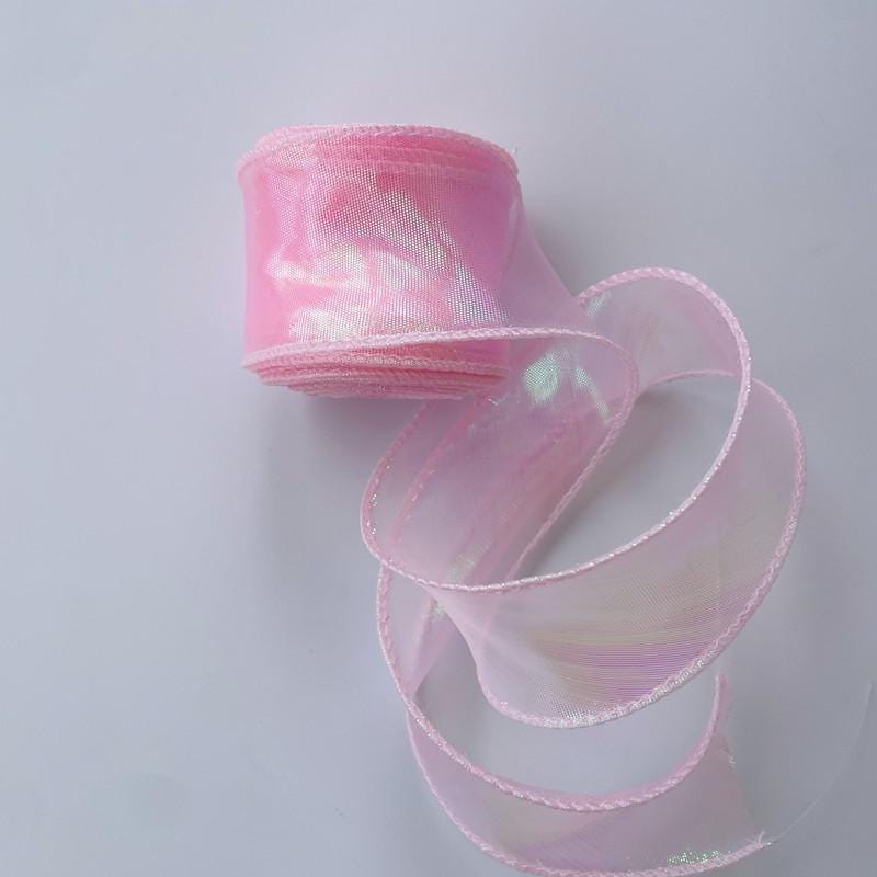 Gradient Organza Ribbon: 4cm Sheer Fishtail Fabric, 10 Yards