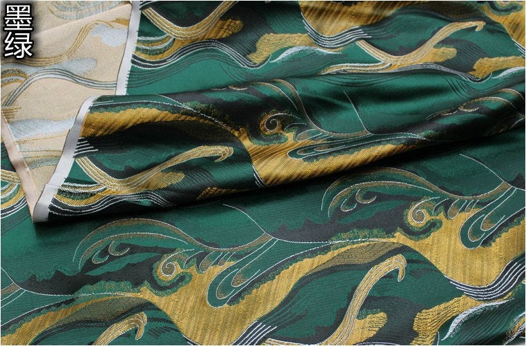 Waves KINRAN Jacquard Fabric: Japanese Style Sewing Material