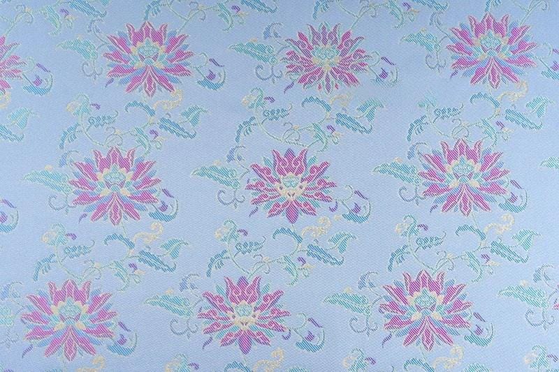 Dunhuang Lotus Brocade Fabric: 59"W Floral Sewing Material