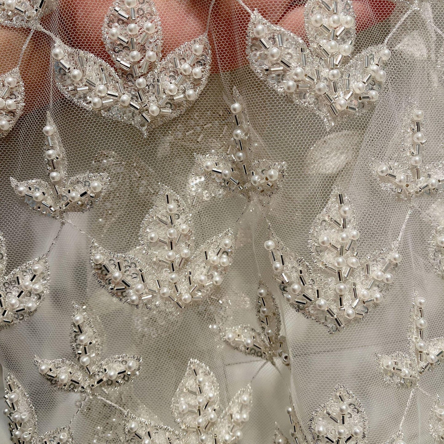 Sequin Leaf & Flower Bridal Lace Applique: Wedding Dress DIY