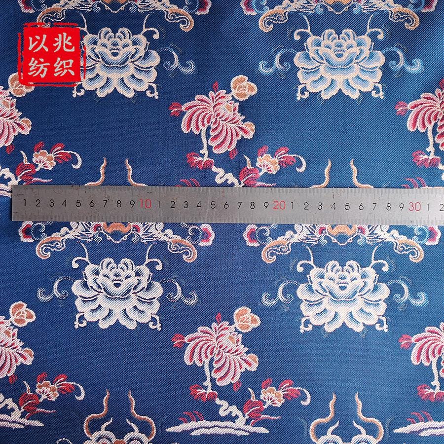 Lotus & Cloud Jacquard Fabric ��� Shu Brocade Style, Hanfu Qipao Ma