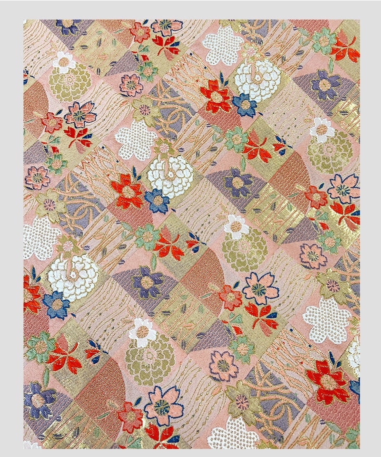 Nishijin Ori Kinran Fabric: Japanese Kimono Cheongsam Doll Sewing Fabric