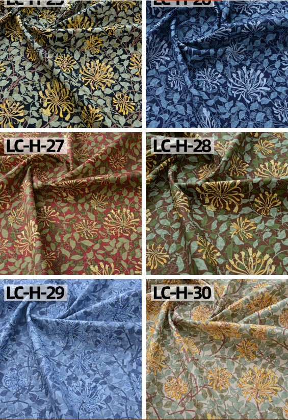 William Morris Style Cotton Fabric: Willow Bough Print, Sewing & Upholstery