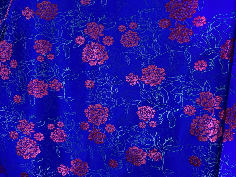 Silk Brocade Fabric: Tea Flower Damask, 45" Wide, Upholstery & Costume