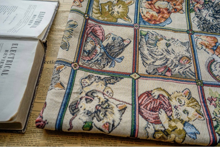 Animal Plaid Jacquard Fabric: 58"W Cotton Polyester Blend