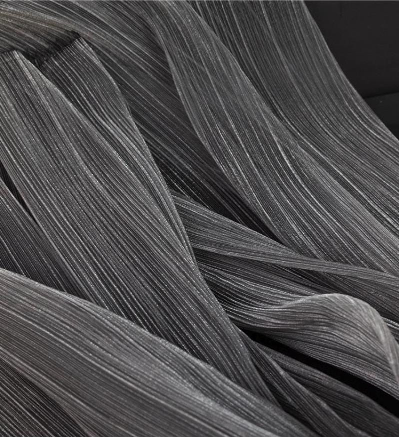 Pleated Gradient Organza Fabric, Two Tone Mesh, 55"W