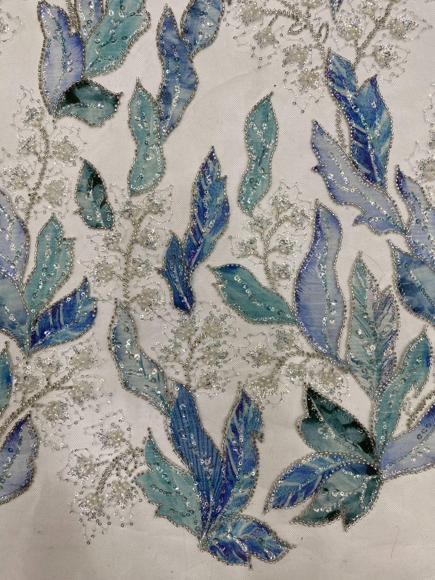 Tissu brodé de perles : voile de mariée de 127 cm (50 pouces), accessoires à faire soi-même