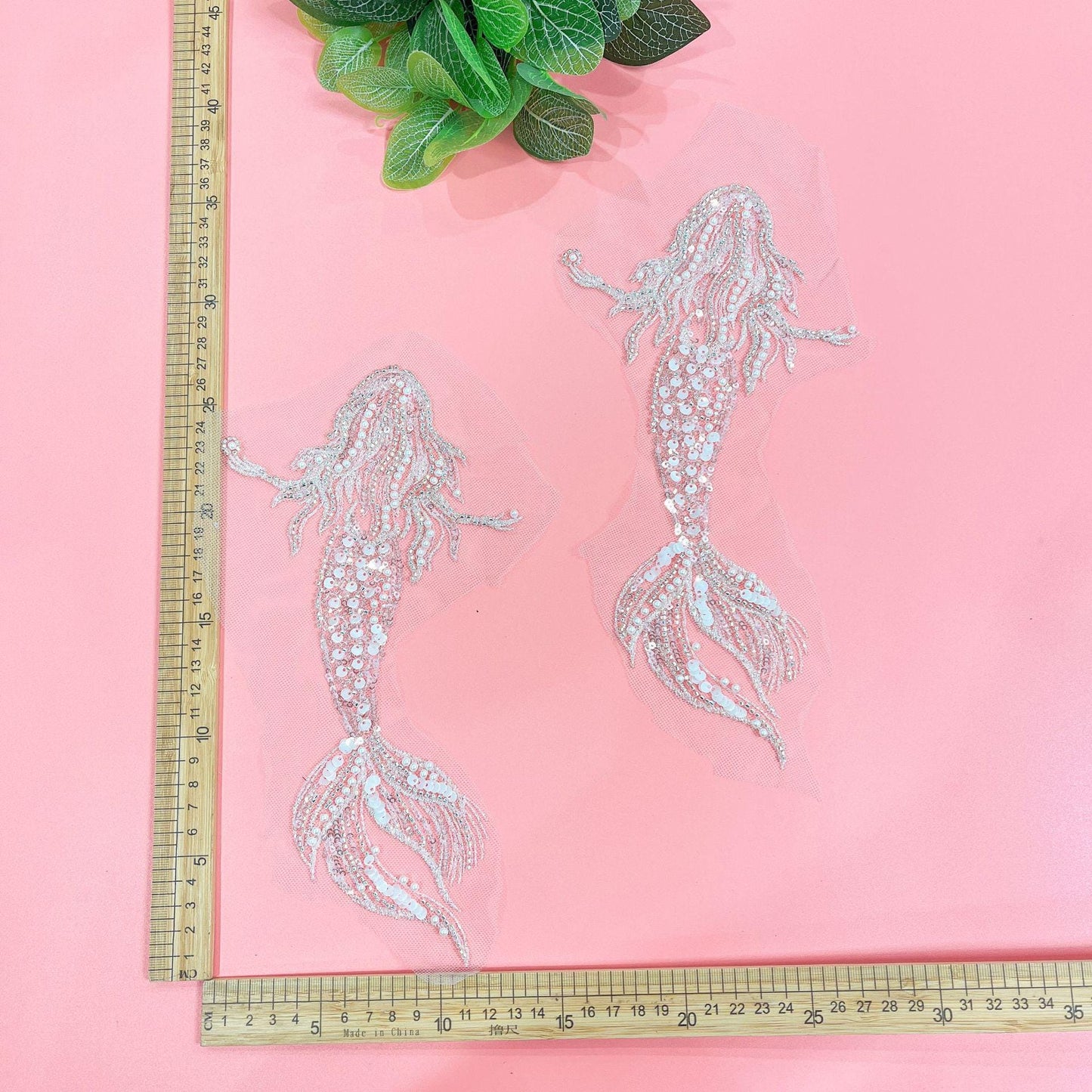 Mermaid Sequined Embroidered Trim: Light Ivory Bridal Veil, DIY Accessories