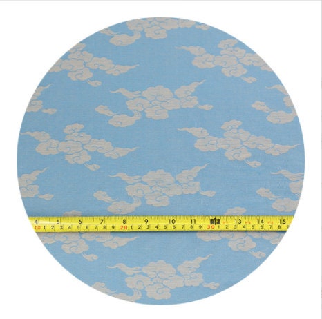 Tissu brocart Nuages de bon augure : jacquard de rayonne, costumes et décoration