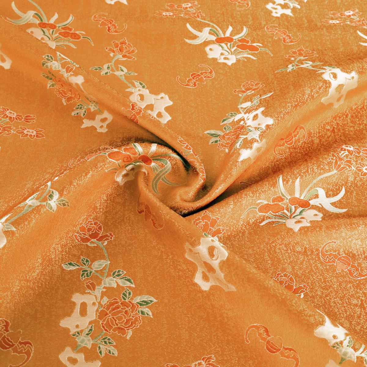 Peony Brocade Satin Fabric: 59" Wide Chinese Style Sewing Material - Poppylollipop