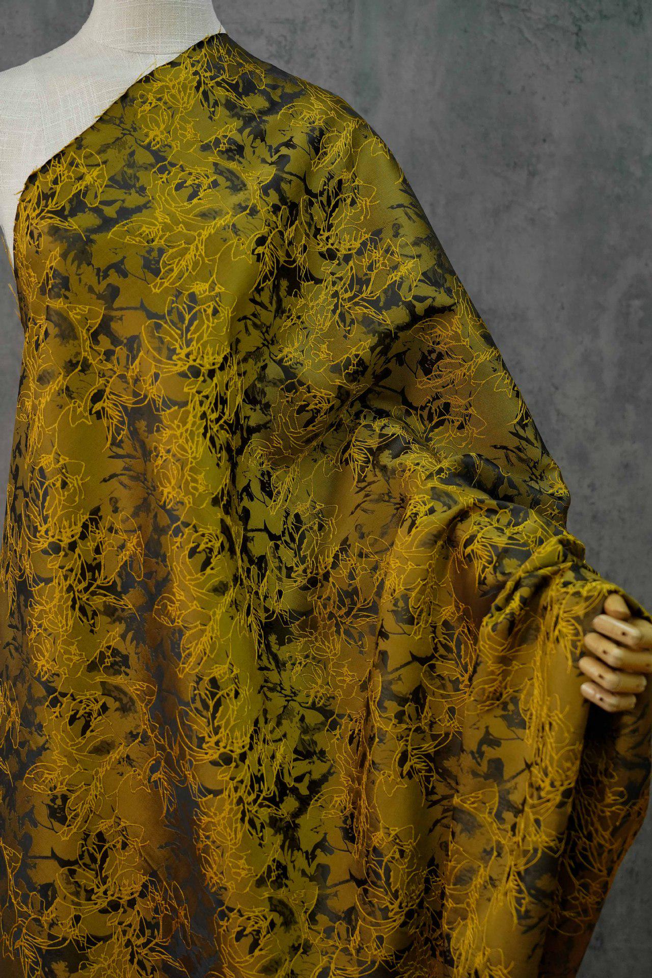 Embossed Jacquard Fabric: 3D Texture, Silver Thread Blend - 55" Wide