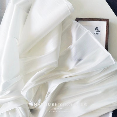 Luxury Silk Satin Fabric: 59"W Wedding Dress Sewing Fabric
