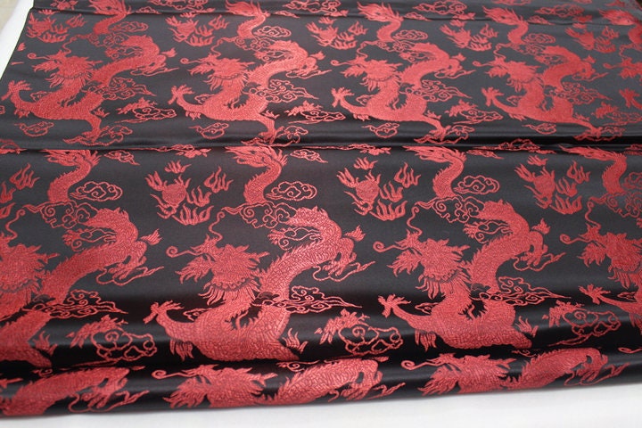 Robe chinoise à motif de dragon, cheongsam, robe tibétaine, tissu filé, soie, satin et brocart, 89 cm de large