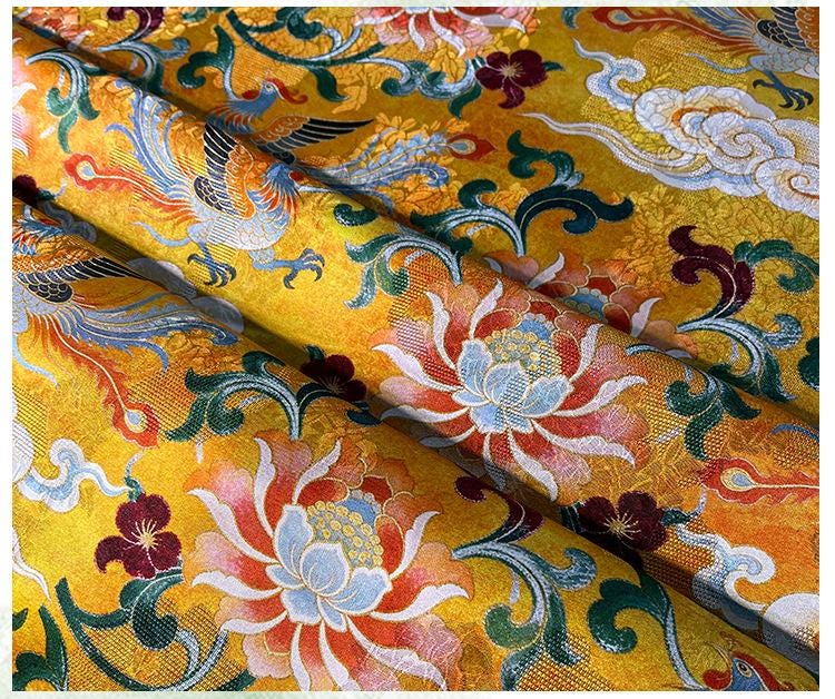 Phoenix Floral Jacquard Fabric ��� Rayon Si" Wide