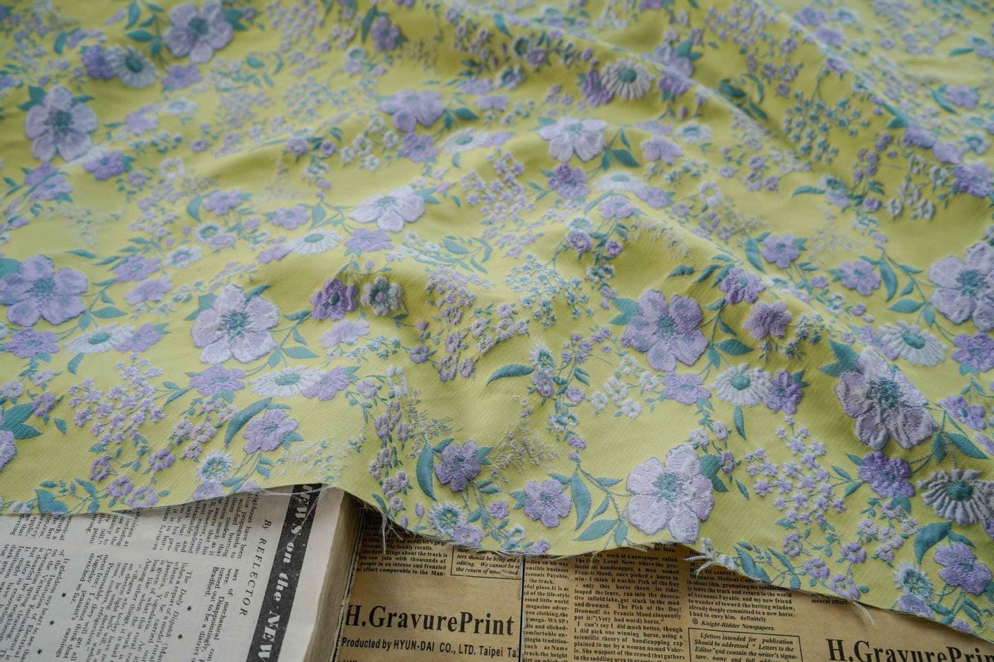 French Floral Jacquard Fabric: Upholstery & Costume Sewing, 55" Wide