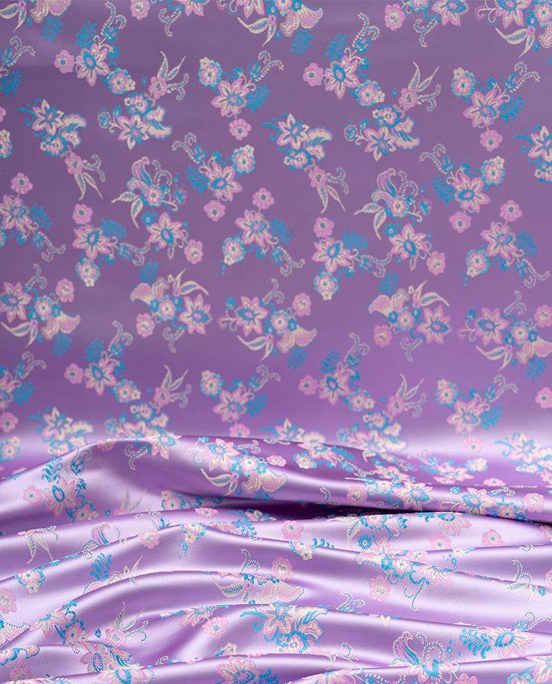 Lilac Silk Brocade Fabric: Floral Jacquard, Cheongsam Sewing Material - Poppylollipop