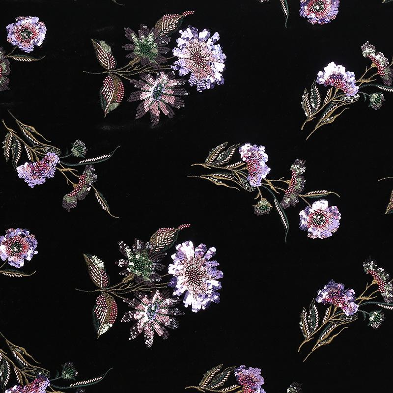 3D Floral Beaded Silk Jacquard Fabric: Wedding Dress, Evening Wear - Poppylollipop