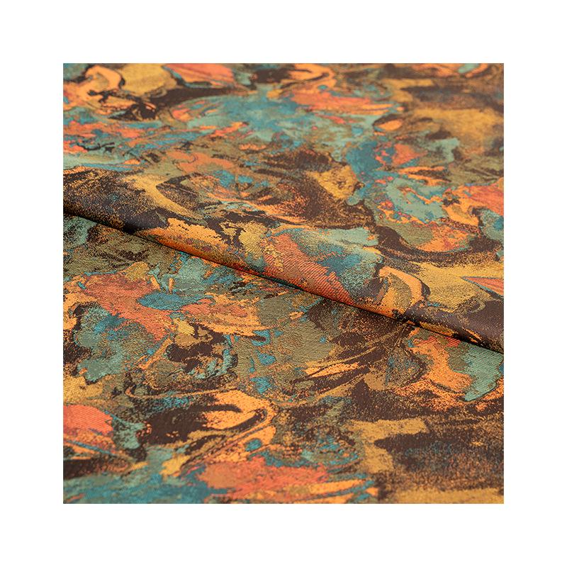 Tissu brocart à texture peinture à l'huile : Jacquard en mélange de rayonne (59 po L)