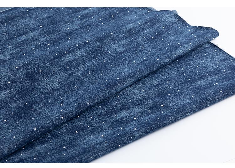 Rhinestone Denim Fabric: Jacquard Weave Cotton, Faded Effect (65"W Sewing, Quilting, Upholstery