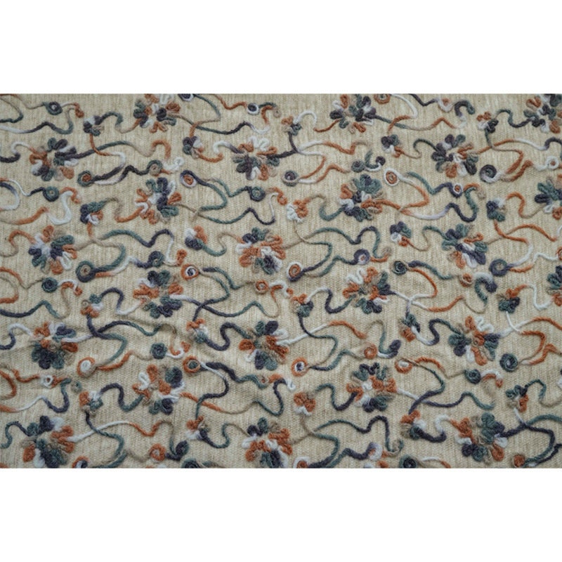 Tissu peluche à fleurs 3D : polyester tricoté de couleur contrastée, 140 cm de large