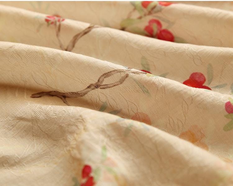 Floral Tencel Ramie Fabric: Sewing Material by Meter