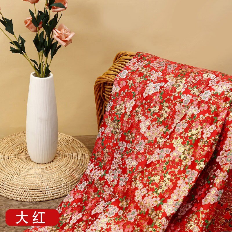 Floral Jacquard Brocade Fabric: Gold Thread Woven Damask, 59" Wide - Poppylollipop