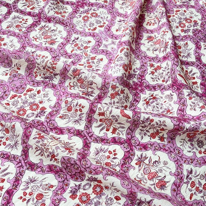 Bohemian Printed Cotton Tablecloth: 59" Wide Sustainable Fabric
