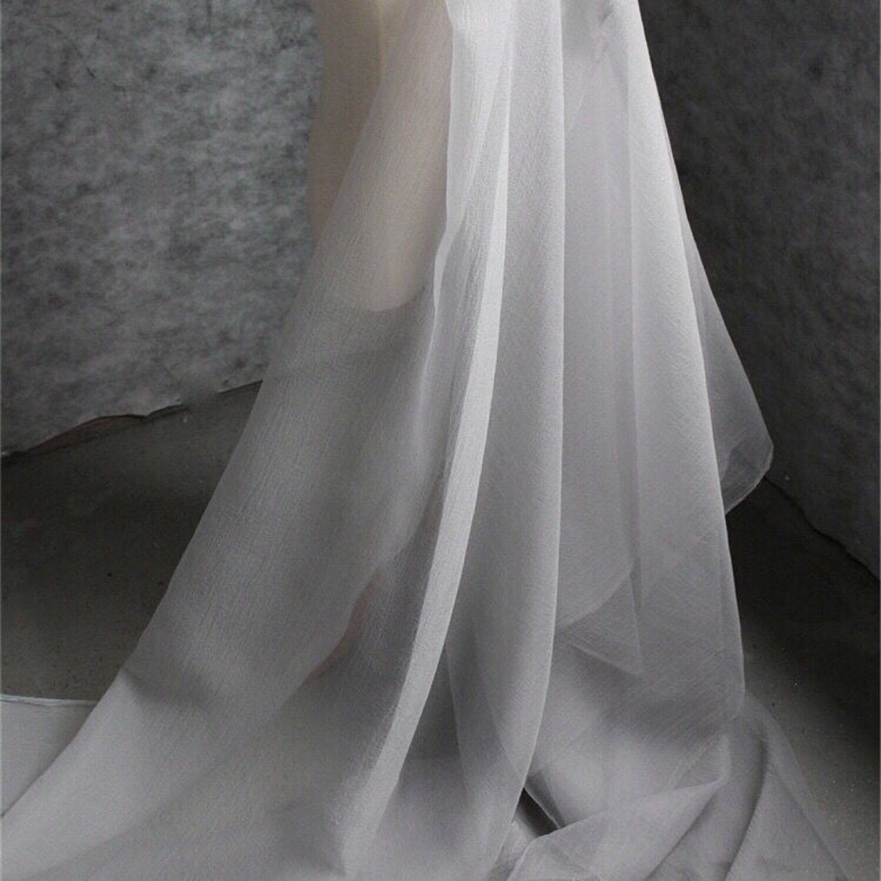 Pleated Polyester Fabric: Solid Color Veil, Costume & Wedding Decor, 59"W