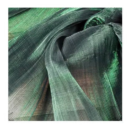 Pleated Organza Fabric: Water-Gloss Illusion, 55" Wide